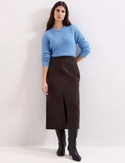 Split Front Midi Pencil Skirt