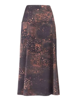 Spotted Animal Midi Slip Skirt