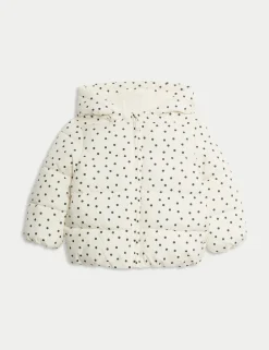 Spotted Padded Hooded Lightweight Coat (0-3 Yrs)