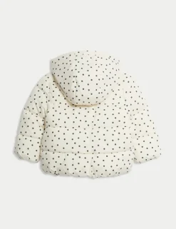 Spotted Padded Hooded Lightweight Coat (0-3 Yrs)