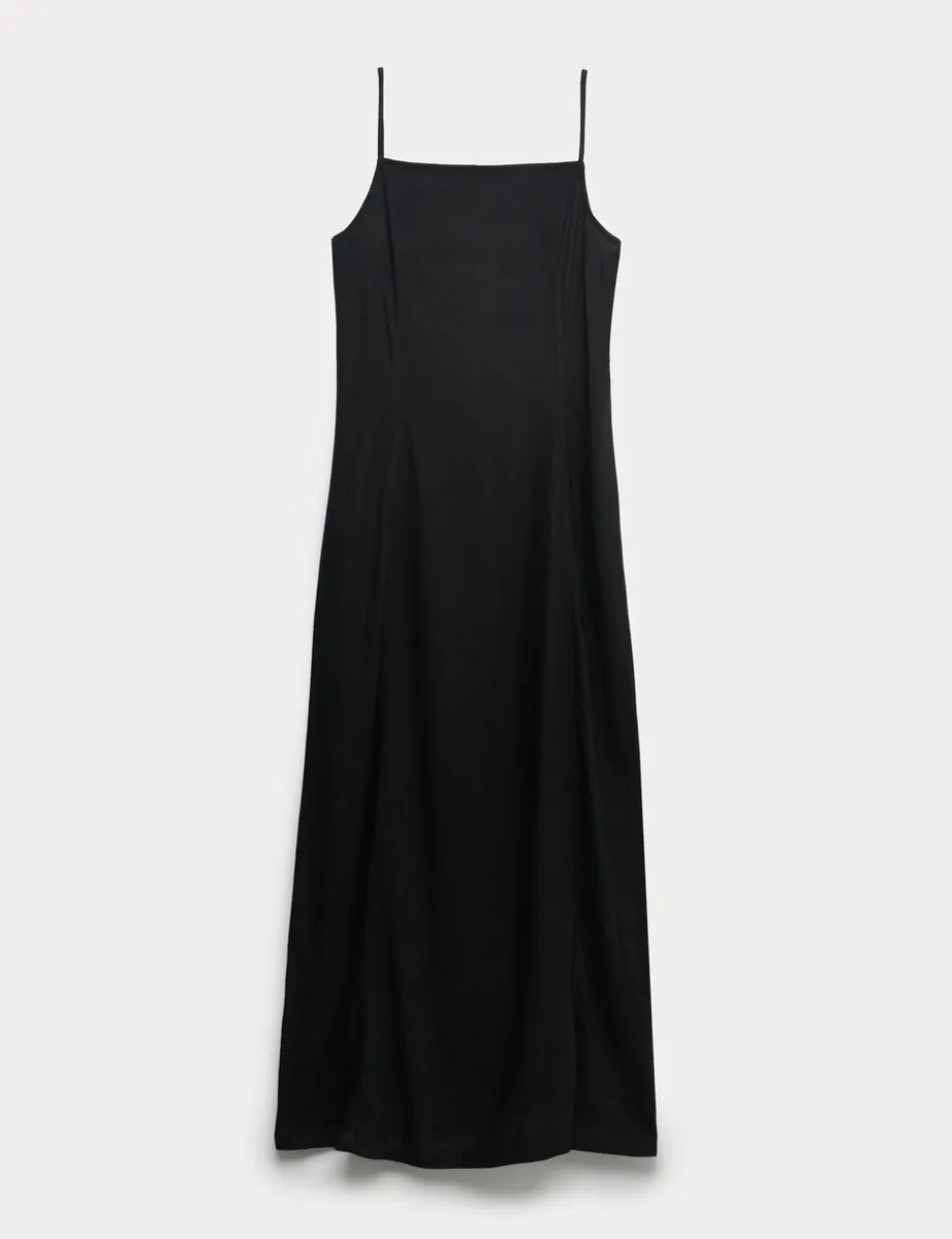Square Neck Maxi Shift Dress with Linen