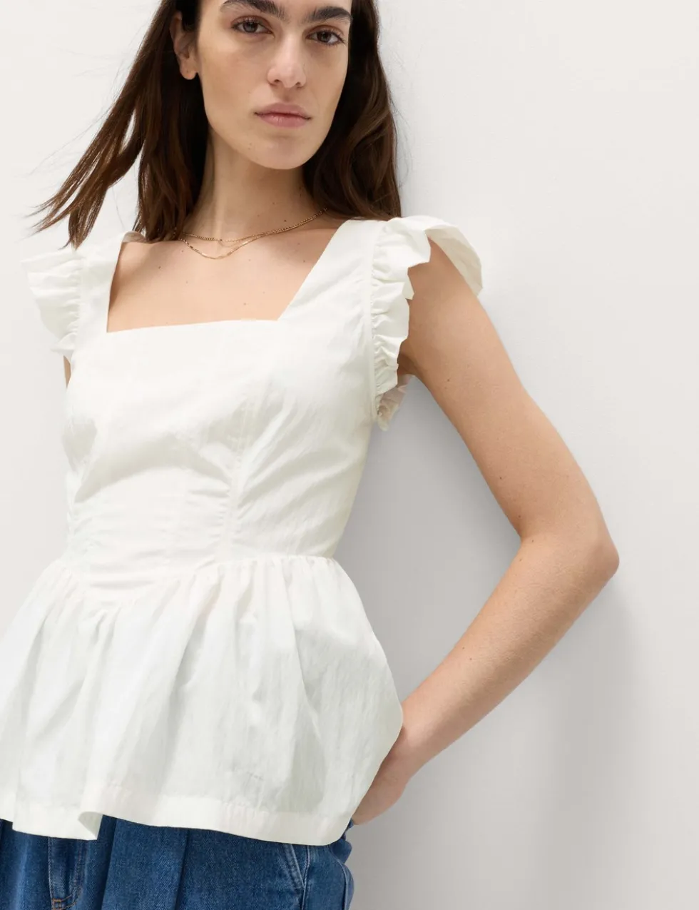 Square Neck Peplum Top
