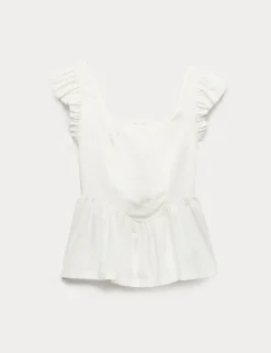 Square Neck Peplum Top