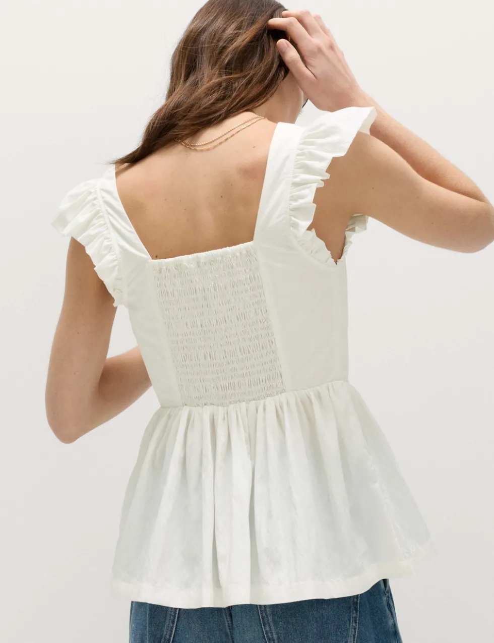 Square Neck Peplum Top