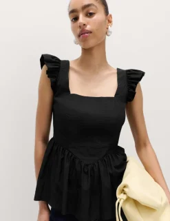 Square Neck Peplum Top