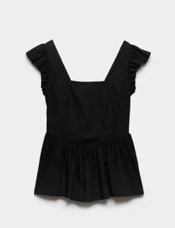Square Neck Peplum Top