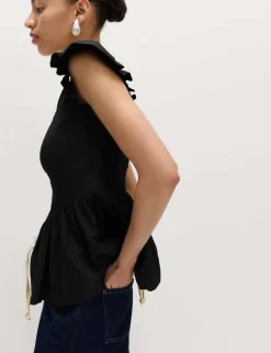 Square Neck Peplum Top