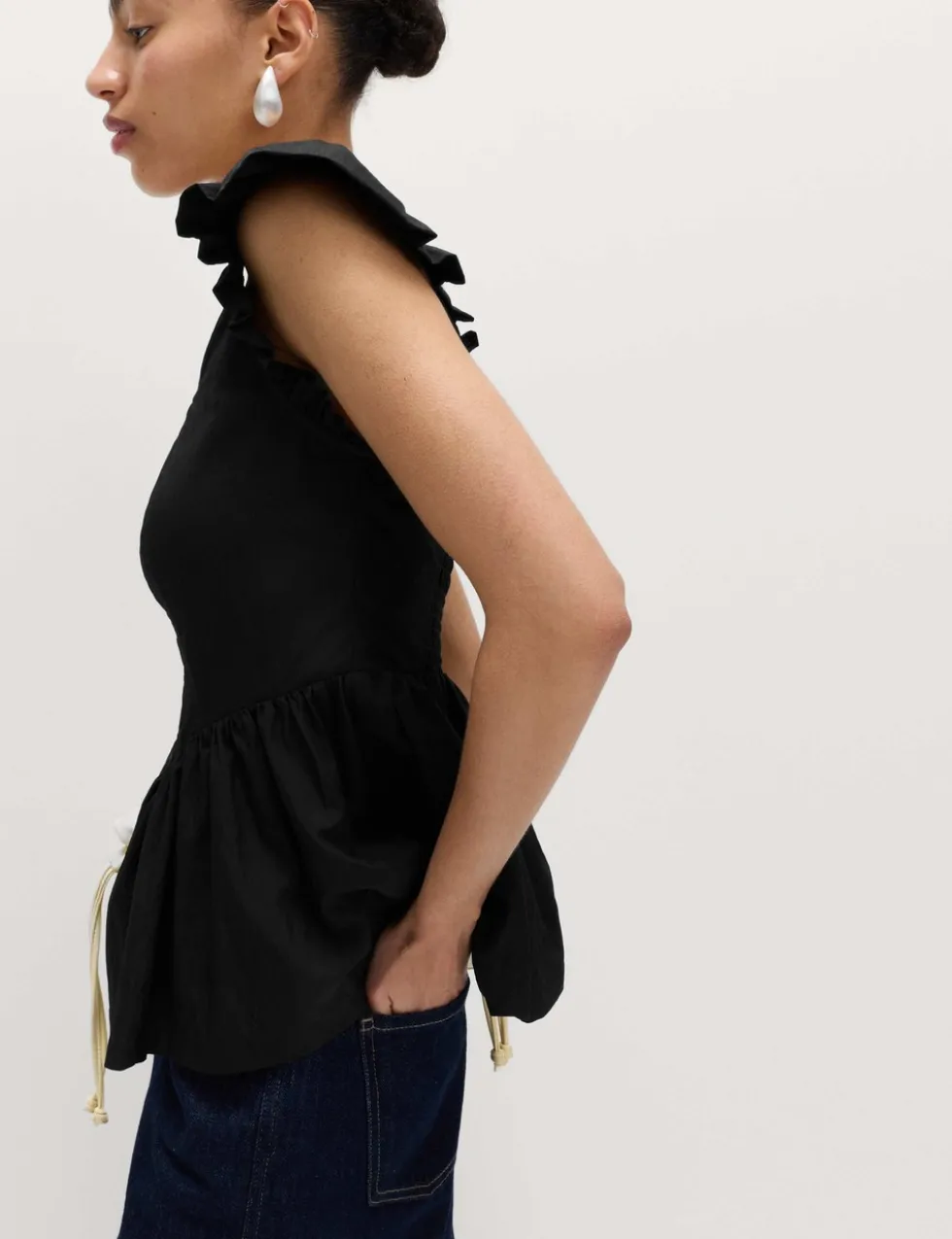 Square Neck Peplum Top