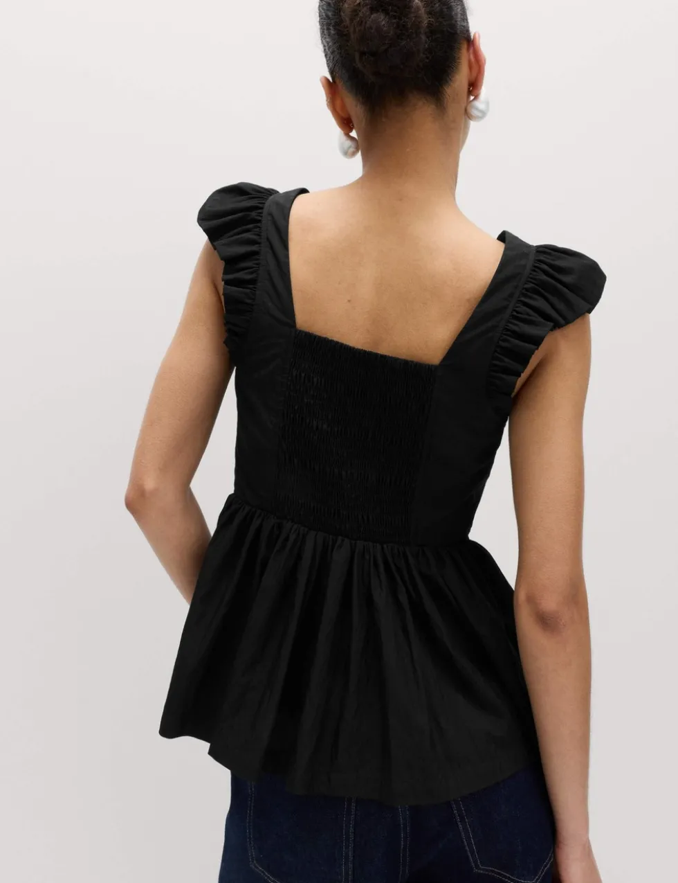 Square Neck Peplum Top