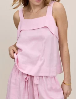 Square Neck Tie Back Tank Top
