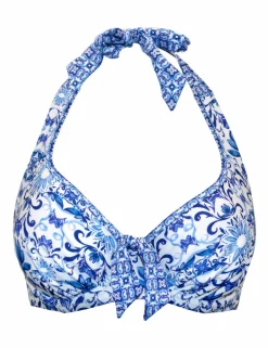 St Lucia Floral Wired Halterneck Bikini Top