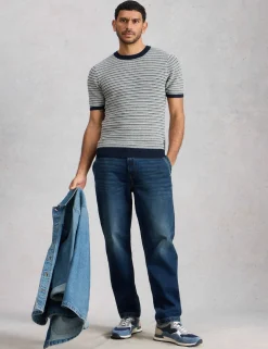 Straight Fit Denim Trousers