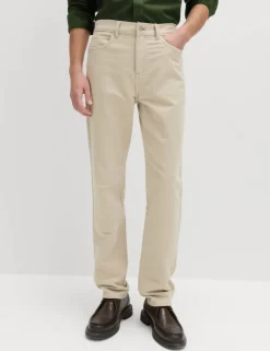 Straight Fit Italian Moleskin 5 Pocket Trousers