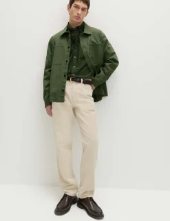 Straight Fit Italian Moleskin 5 Pocket Trousers