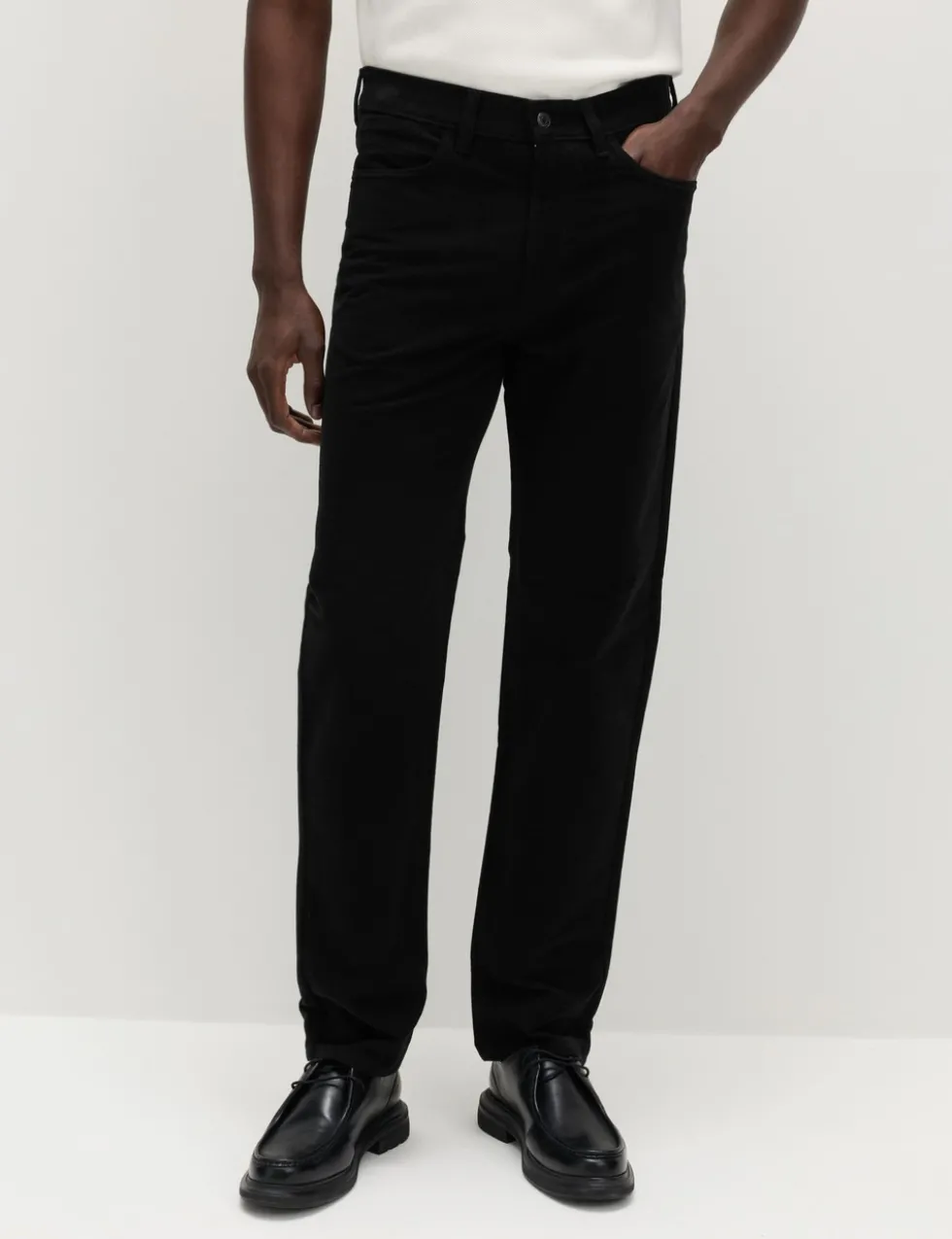 Straight Fit Italian Moleskin 5 Pocket Trousers