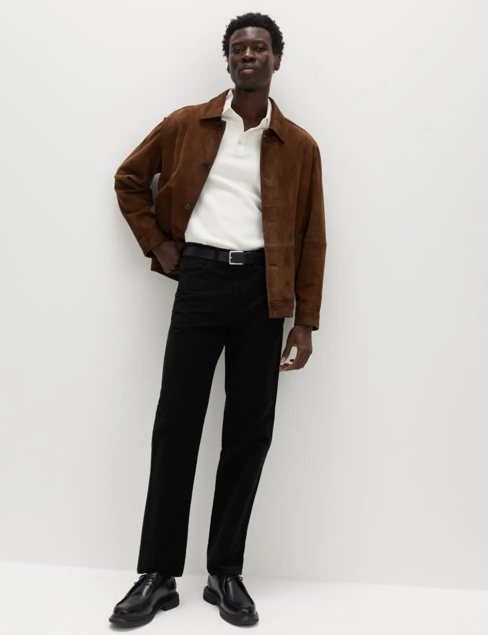 Straight Fit Italian Moleskin 5 Pocket Trousers