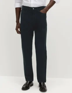 Straight Fit Italian Moleskin 5 Pocket Trousers