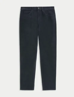 Straight Fit Italian Moleskin 5 Pocket Trousers