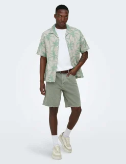 Straight Fit Pure Cotton Denim Shorts
