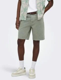 Straight Fit Pure Cotton Denim Shorts