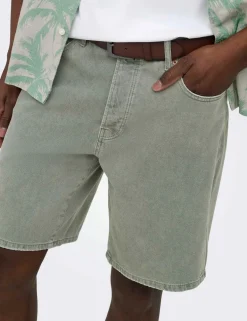 Straight Fit Pure Cotton Denim Shorts