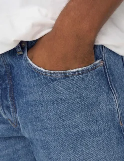 Straight Fit Pure Cotton 5 Pocket Jeans