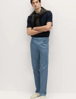 Straight Fit Textured 5 Pocket Trousers