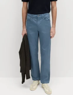 Straight Fit Textured 5 Pocket Trousers