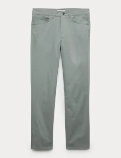 Straight Fit Textured 5 Pocket Trousers