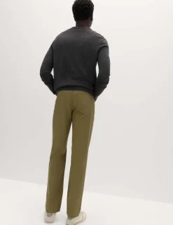 Straight Fit Textured 5 Pocket Trousers
