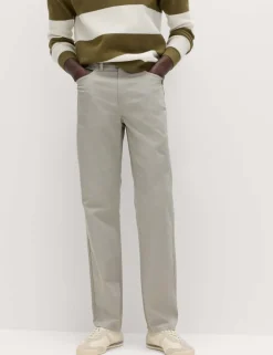 Straight Fit Textured 5 Pocket Trousers
