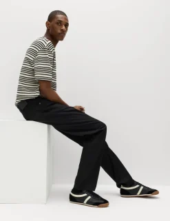 Straight Fit Textured 5 Pocket Trousers
