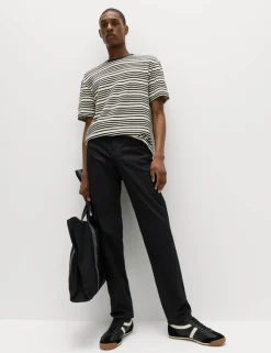 Straight Fit Textured 5 Pocket Trousers