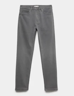 Straight Fit Textured 5 Pocket Jeans