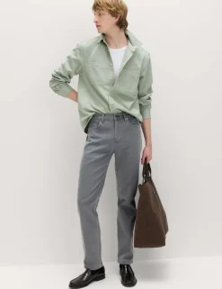 Straight Fit Textured 5 Pocket Jeans