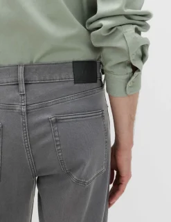 Straight Fit Textured 5 Pocket Jeans
