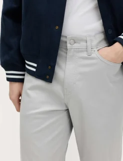 Straight Fit Textured 5 Pocket Trousers