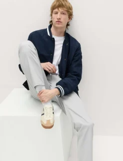 Straight Fit Textured 5 Pocket Trousers