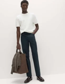 Straight Fit Textured 5 Pocket Trousers