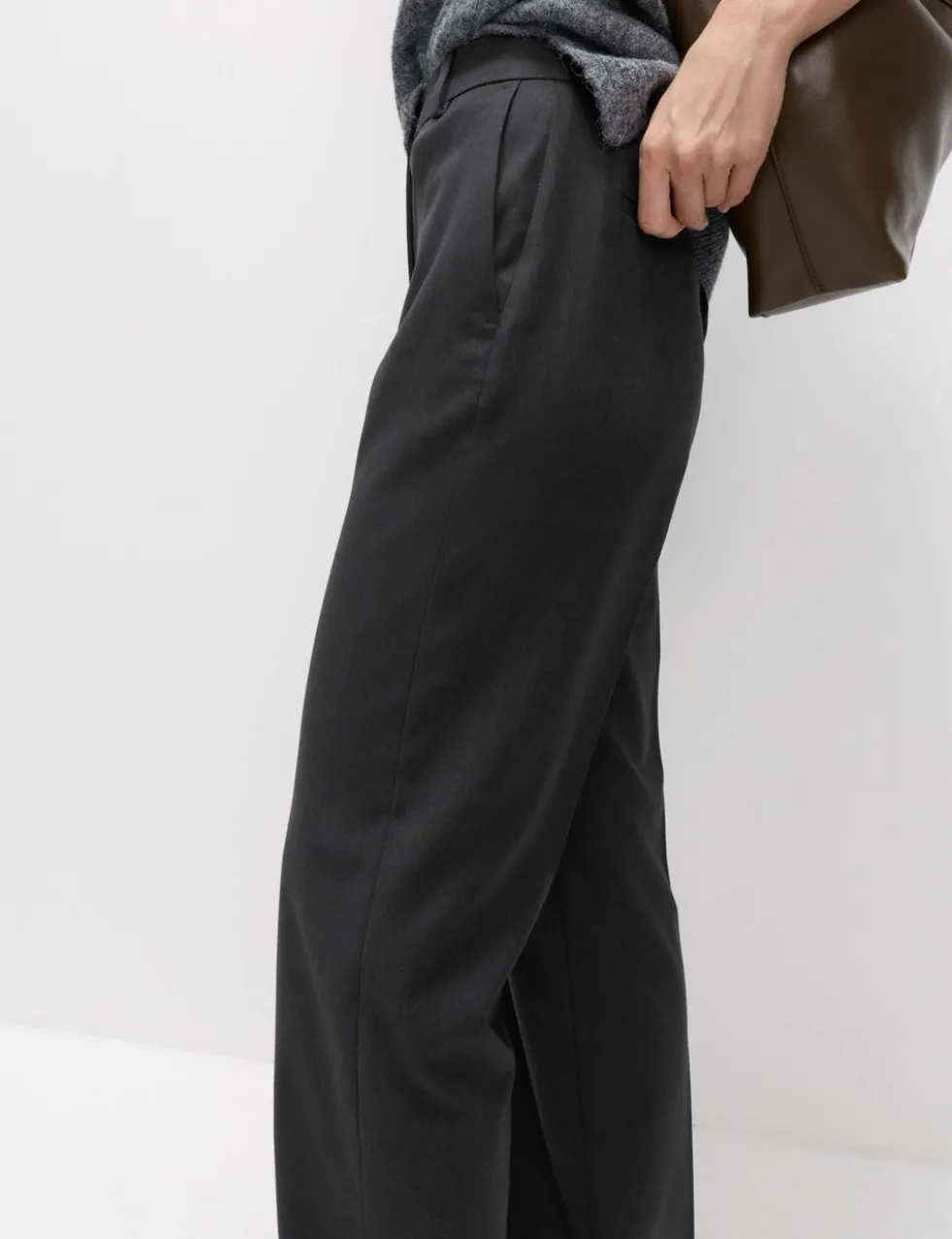 Straight Leg Trousers with Stretch
