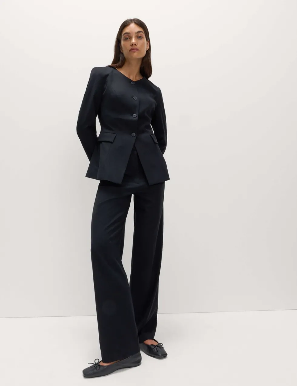 Straight Leg Trousers with Stretch