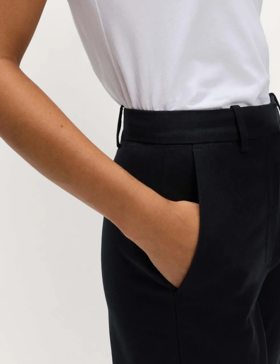 Straight Leg Trousers with Stretch