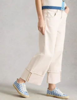 Straight Leg Turn Up Ankle Grazer Jeans