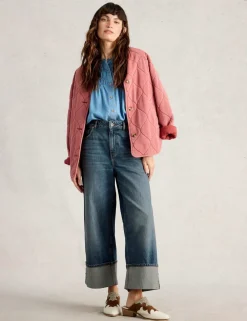 Straight Leg Turn Up Ankle Grazer Jeans