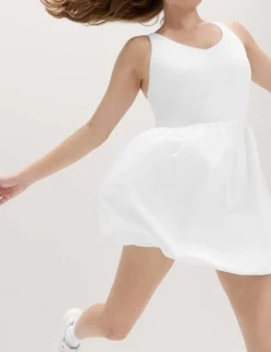 Strappy Back Bubble Hem Tennis Dress