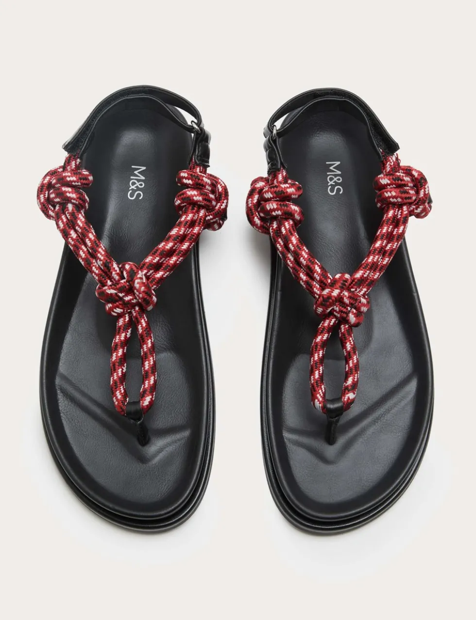 Strappy Footbed Rope Detail Sandals