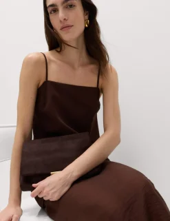 Strappy Midi Drop Waist Column Dress