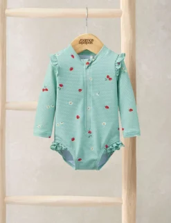 Strawberry Frill Long Sleeve Swimsuit (0-3 Yrs)