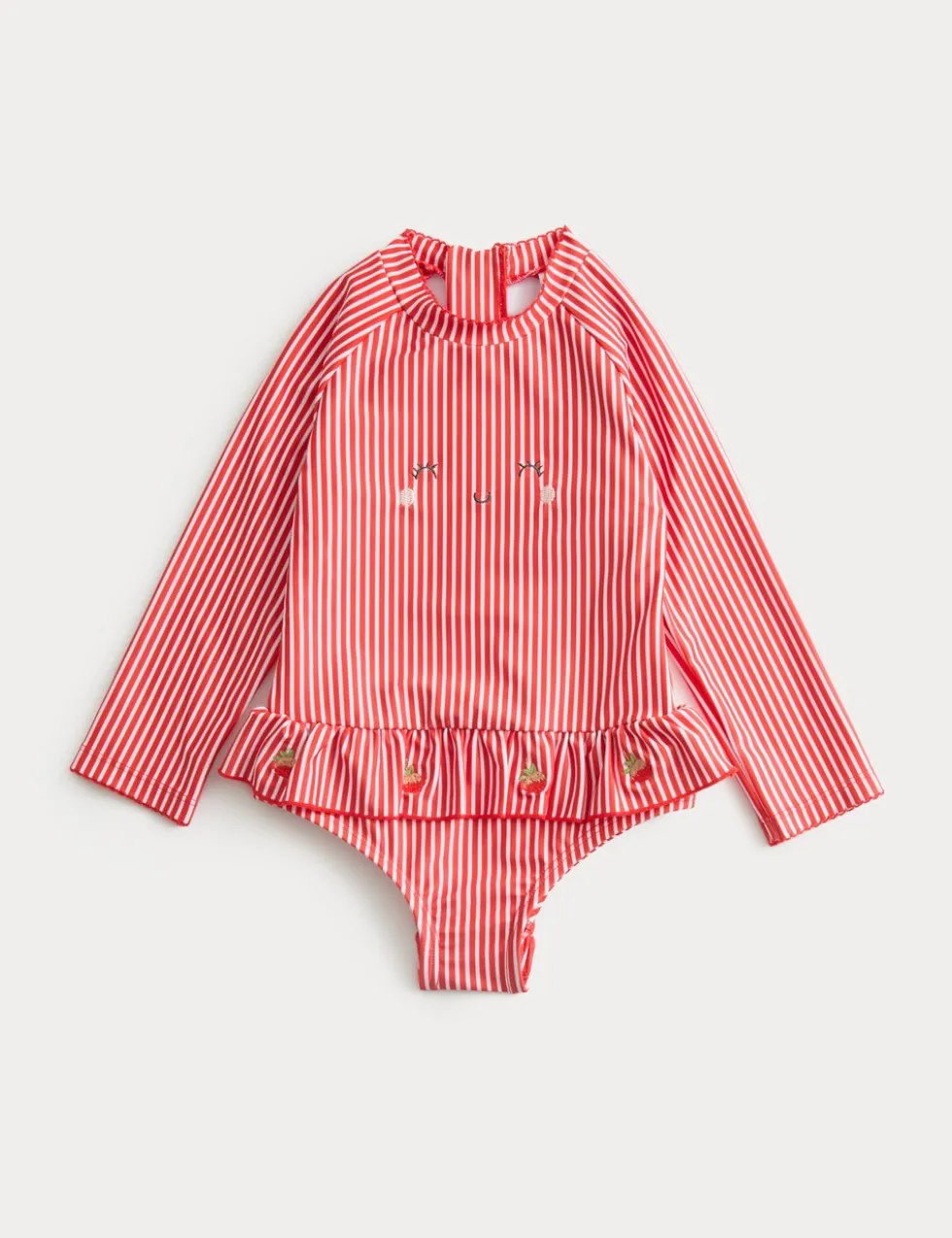Strawberry Stripe Long Sleeve Swimsuit (0-3 Yrs)
