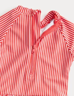 Strawberry Stripe Long Sleeve Swimsuit (0-3 Yrs)